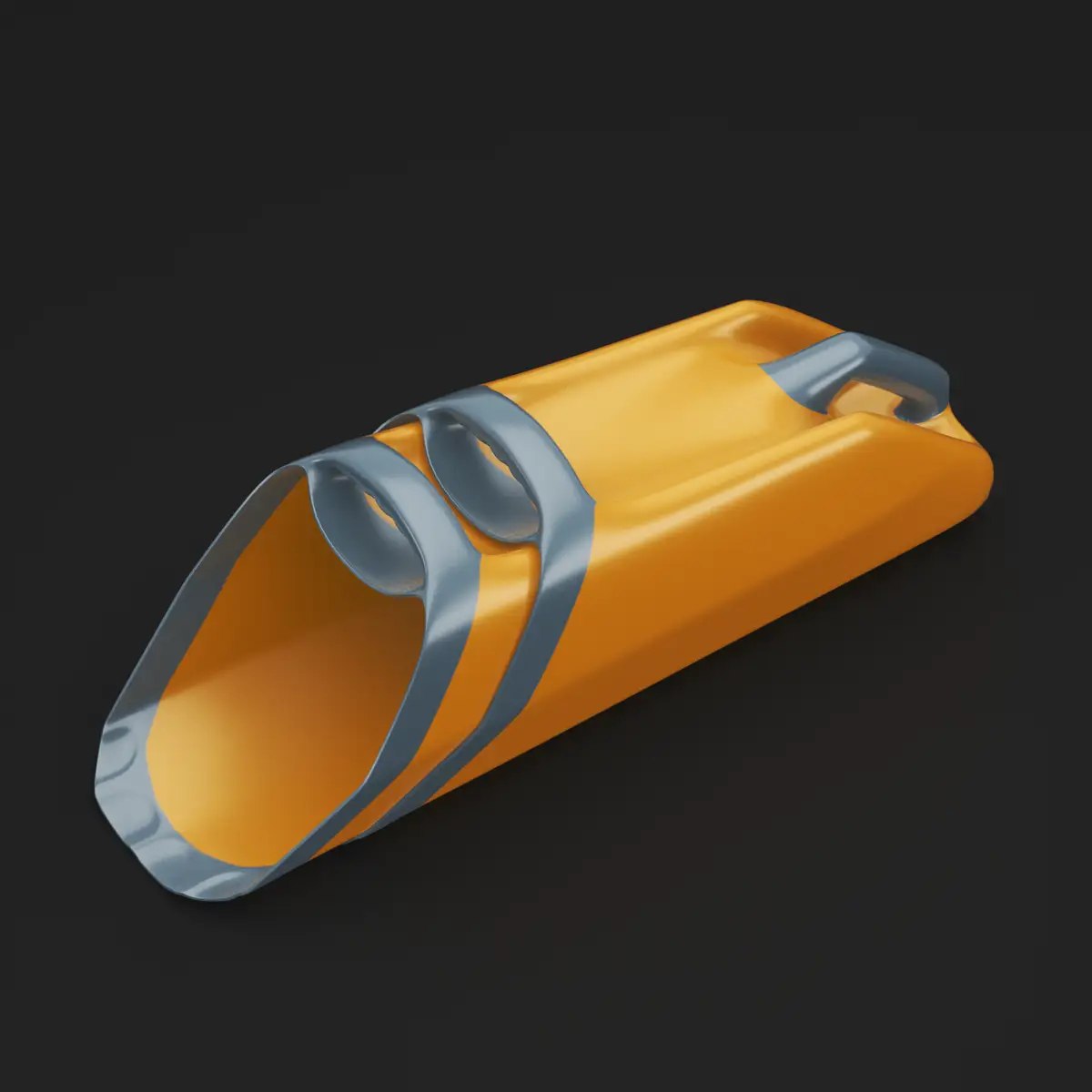 ShovelBucket — premium beach shovel design render showing dimensions and dual-grip handle